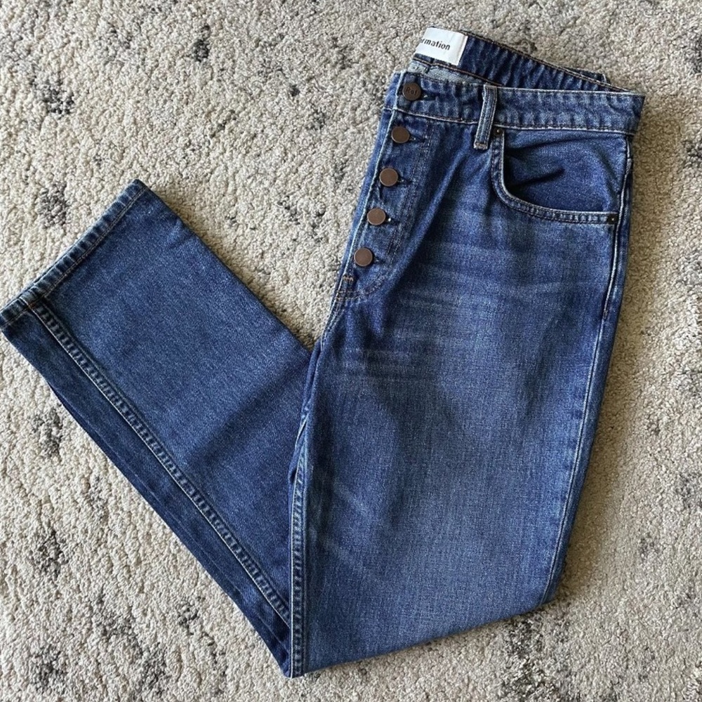 Reformation Winona Mid Slim Jean with Button Fly